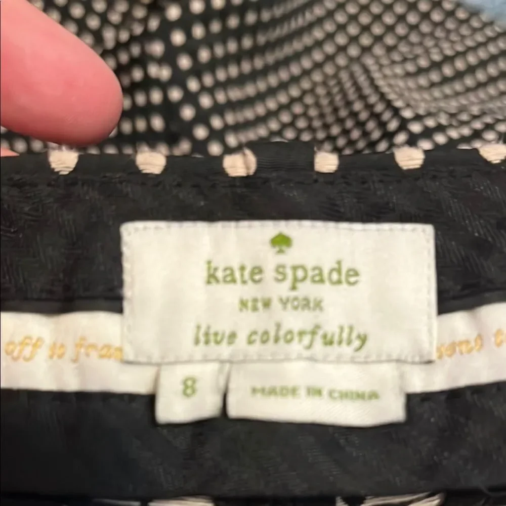Kate Spade Margaux Cafe Dot Cropped Polka Dot Design Textured Pockets Pants